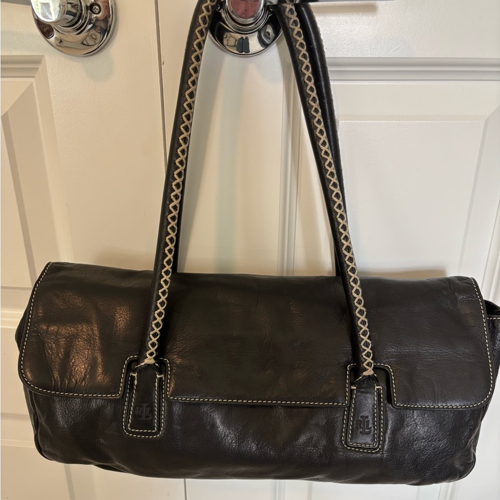 Polo by Ralph Lauren Vintage Black Leather Shoulder Bag